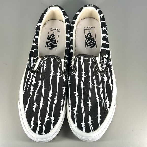 VANS Og Classic Slip-on Lx Barbed Wire Sneakers Black Mens Size 9 Women’s 10.5 - Picture 4 of 13